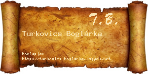 Turkovics Boglárka névjegykártya